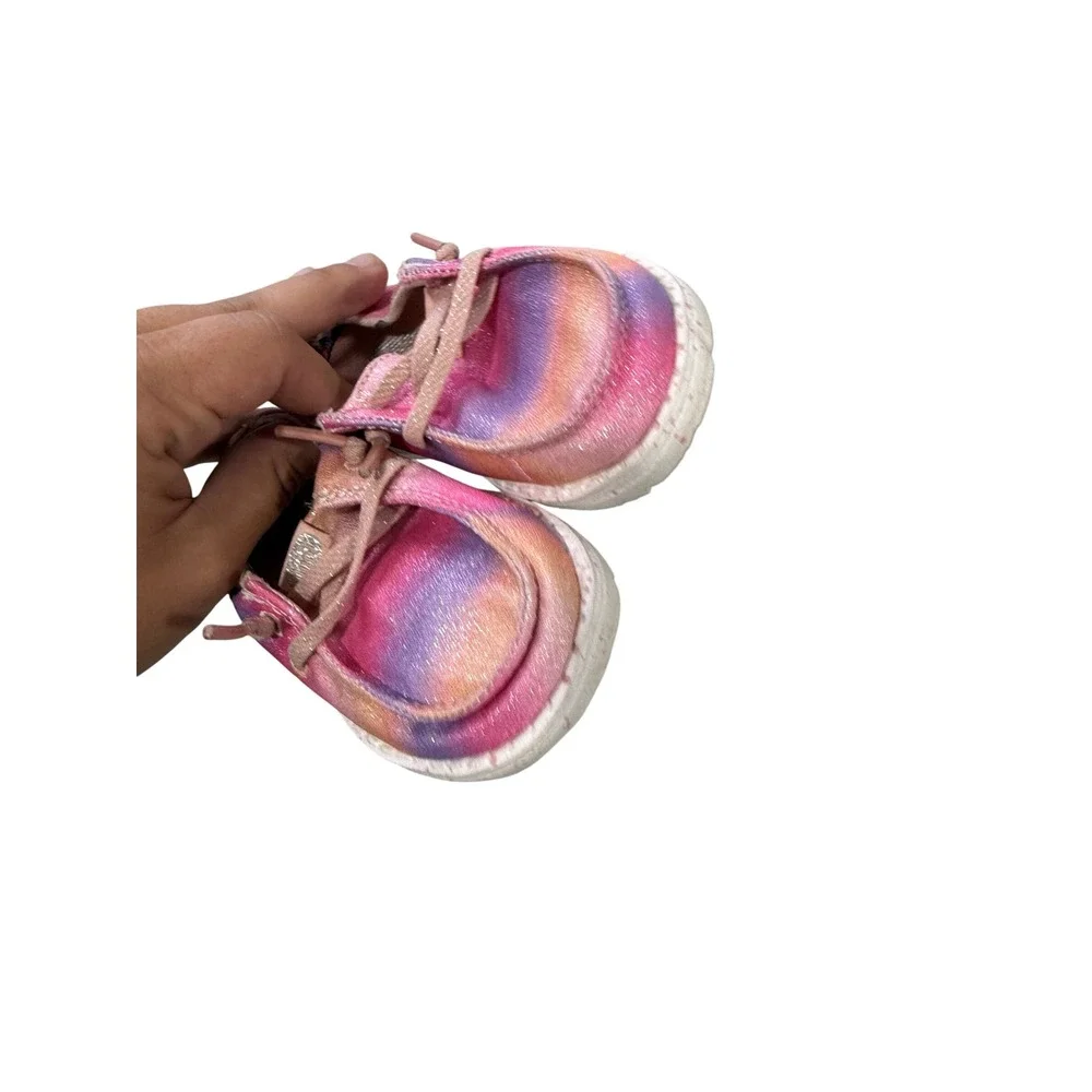Hey Dude Wendy Sparkle Star Pink Purple Glitter Toddler Shoes Size K5